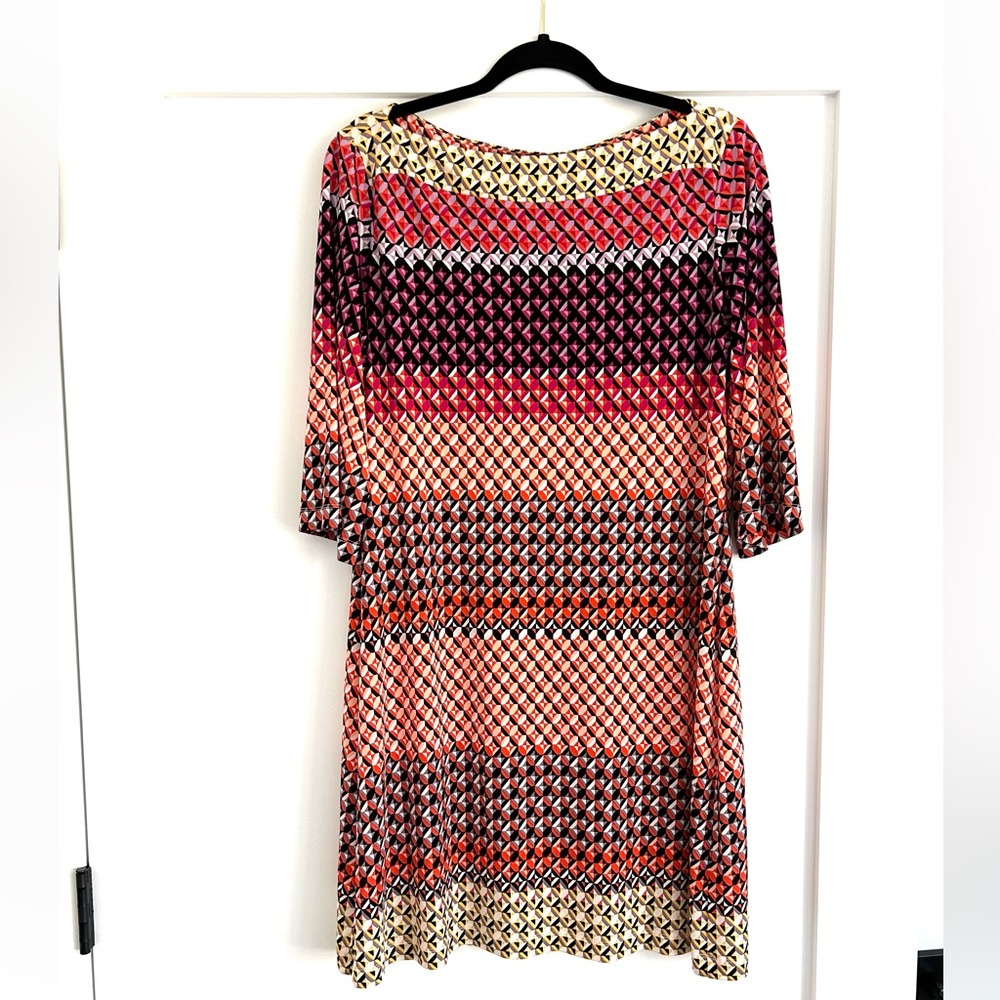 Donna Morgan Geometric Jersey Dress Size 14